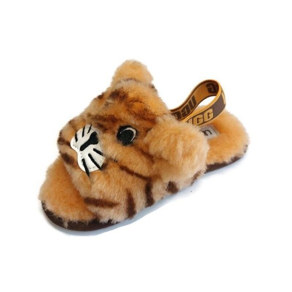 UGG Fluff Yea Slide Tiger Stuffie Slippers 1124940T Size 9 Toddler Ages 4-5 - Picture 3 of 8